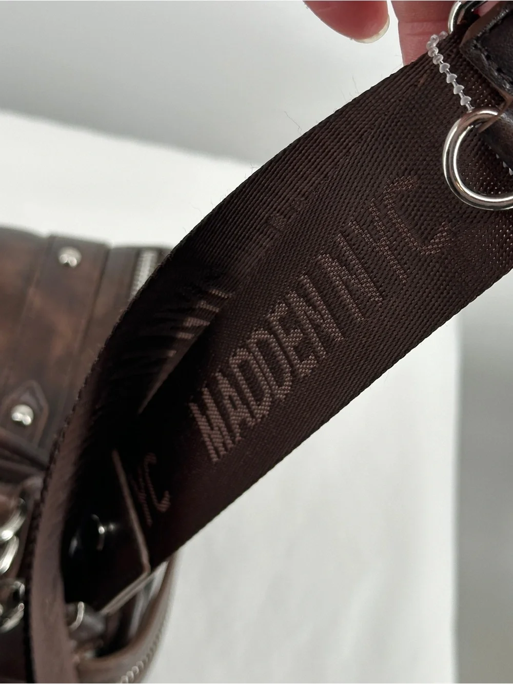 Madison NYC Dark Brown Leather Satchel with Dual Handles NWT - Picture 4 of 12